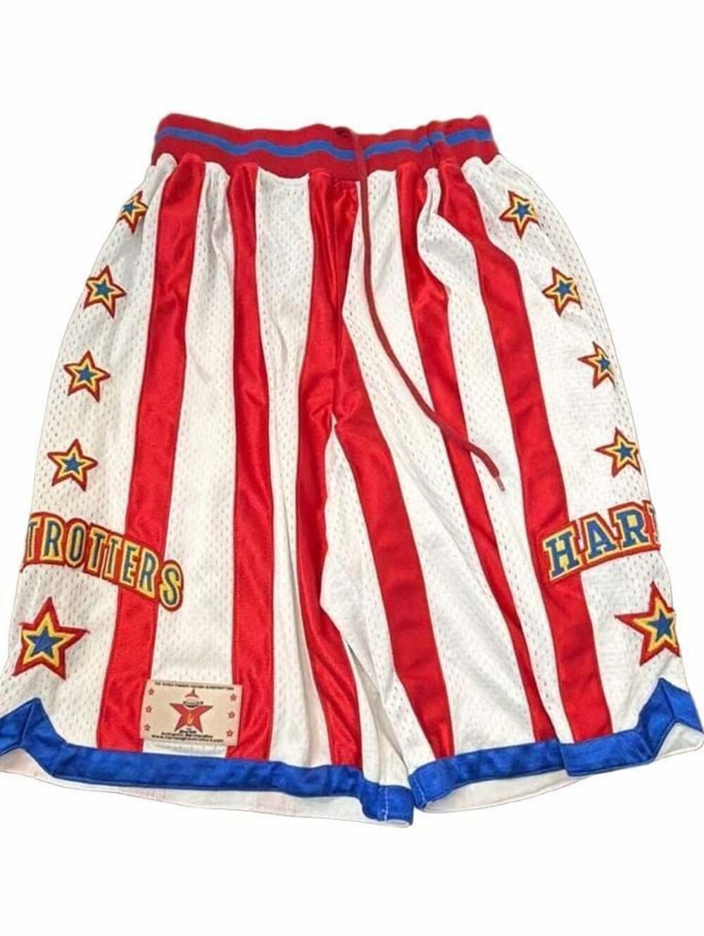 Harlem Globetrotters Basketball Shorts Size M Red White Blue Striped Stars